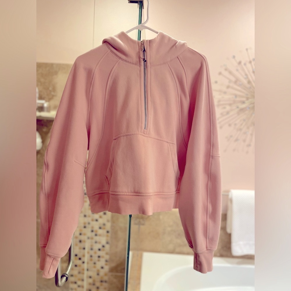Lululemon Scuba Oversized 1/2 Zip Pink Hoodie Size M/L